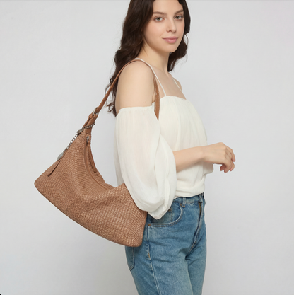 Soft Curve Raffia Bag