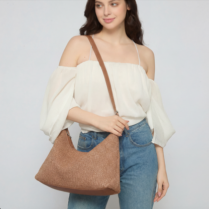 Soft Curve Raffia Bag