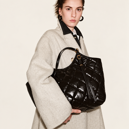 Glossy Quilted Tote Bag