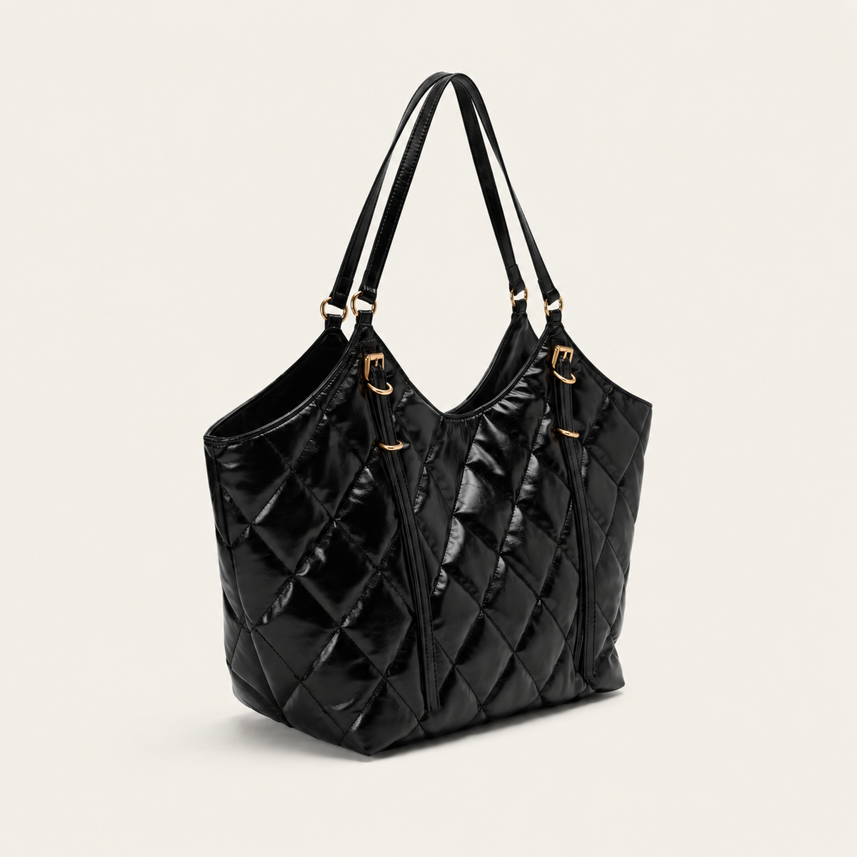 Glossy Quilted Tote Bag