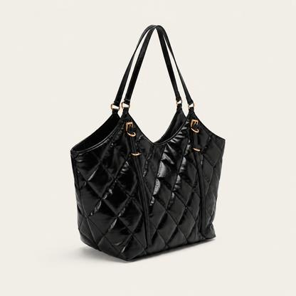 Glossy Quilted Tote Bag