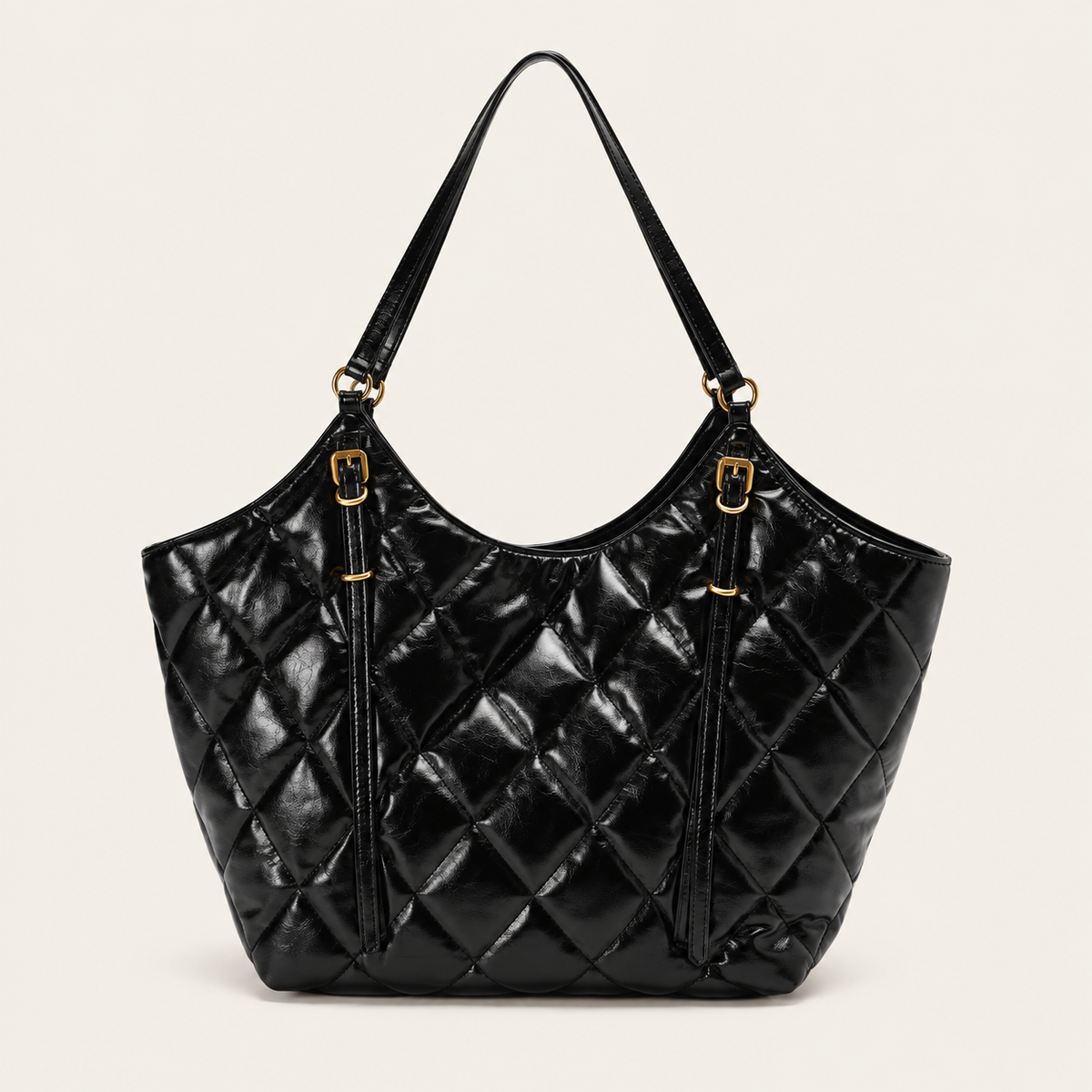 Glossy Quilted Tote Bag